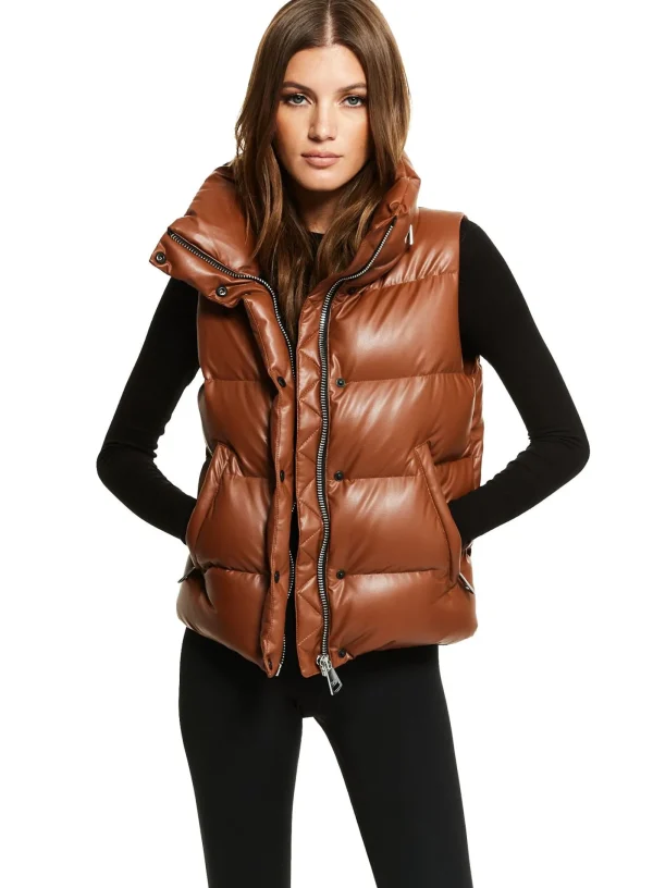 Women SAM. Vegan Leather & Faux Fur-Vegan Leather Tracey Vest