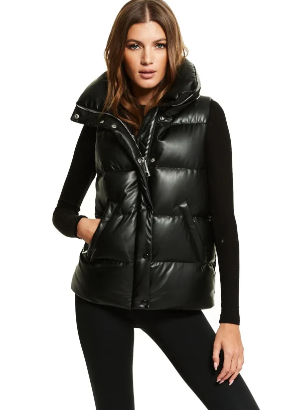 Women SAM. Vegan Leather & Faux Fur-Vegan Leather Tracey Vest