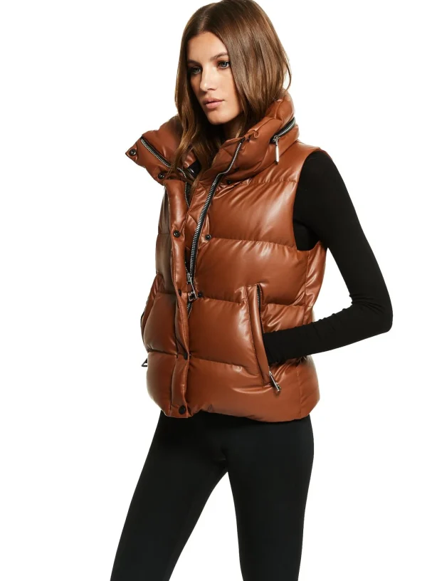 Women SAM. Vegan Leather & Faux Fur-Vegan Leather Tracey Vest
