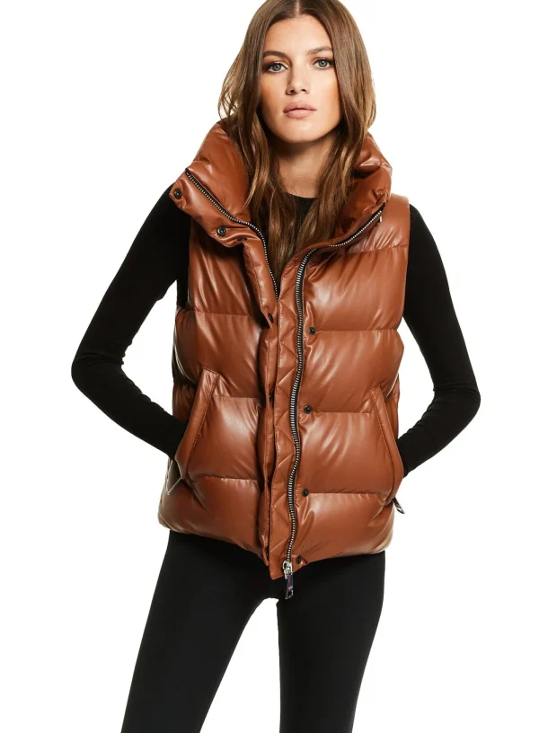 Women SAM. Vegan Leather & Faux Fur-Vegan Leather Tracey Vest