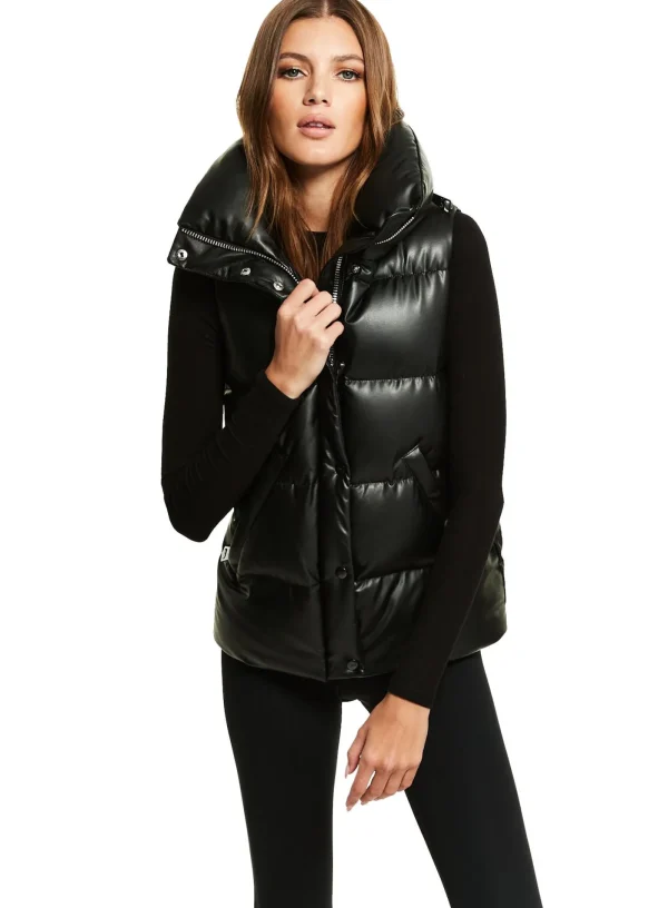 Women SAM. Vegan Leather & Faux Fur-Vegan Leather Tracey Vest
