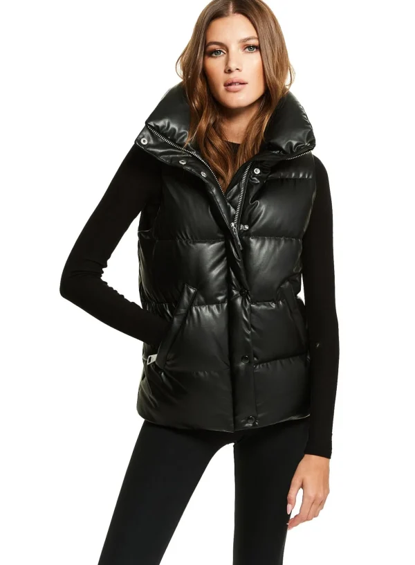 Women SAM. Vegan Leather & Faux Fur-Vegan Leather Tracey Vest