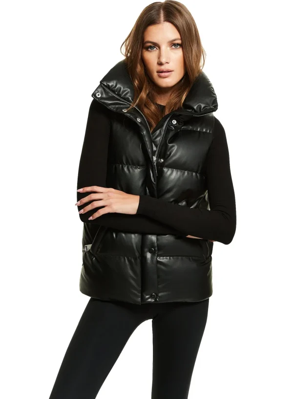 Women SAM. Vegan Leather & Faux Fur-Vegan Leather Tracey Vest