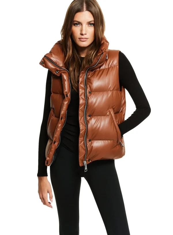Women SAM. Vegan Leather & Faux Fur-Vegan Leather Tracey Vest
