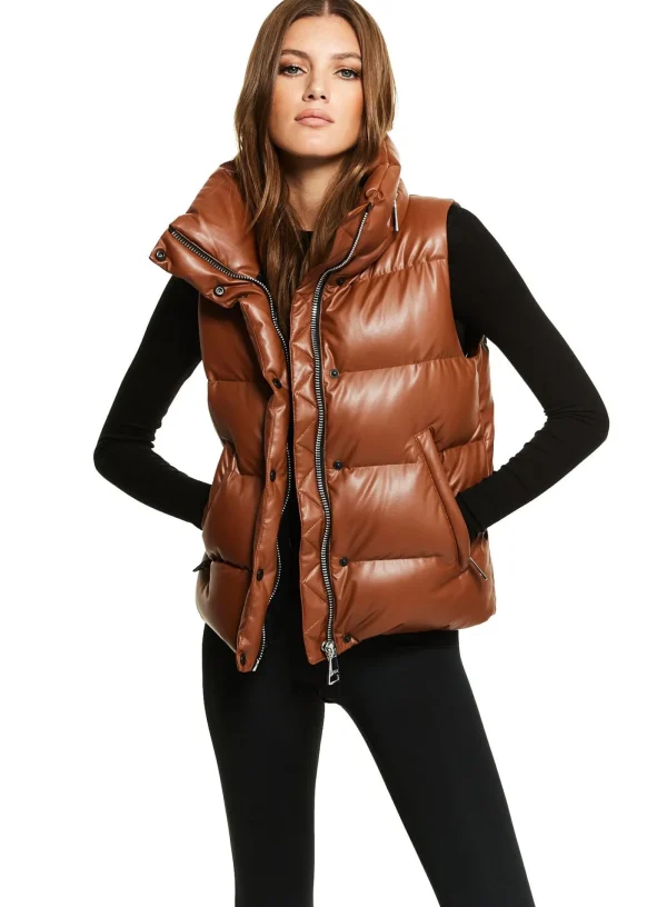 Women SAM. Vegan Leather & Faux Fur-Vegan Leather Tracey Vest