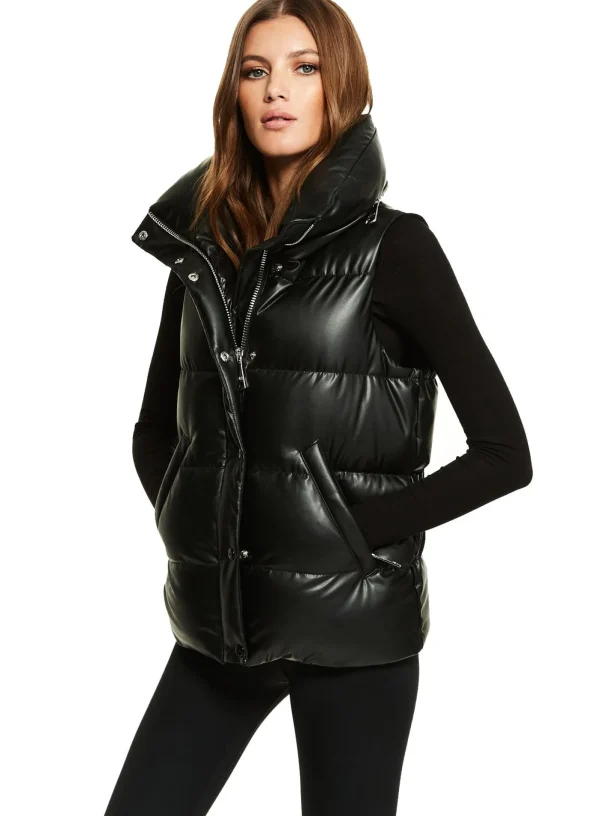 Women SAM. Vegan Leather & Faux Fur-Vegan Leather Tracey Vest