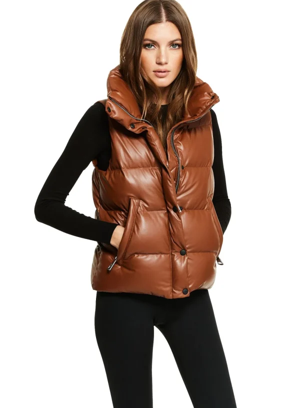 Women SAM. Vests-Vegan Leather Tracey Vest